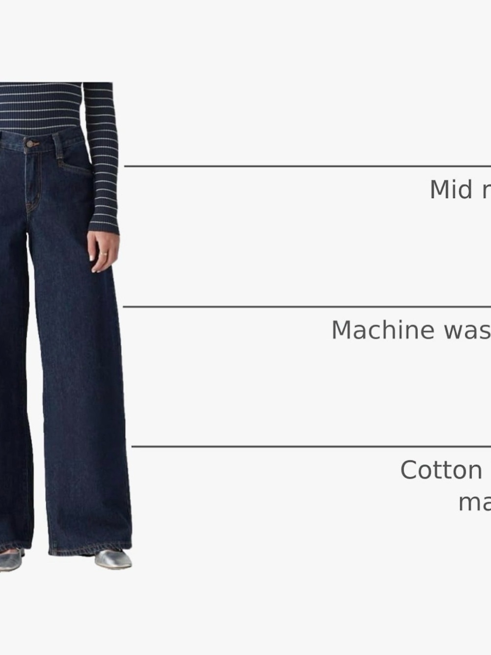 Levi’s 94 Baggy Wide Leg High-Rise Dark Blue Jeans - Picture 2 of 3